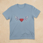 Light Blue youth tee flat lay