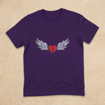Purple youth tee flat lay